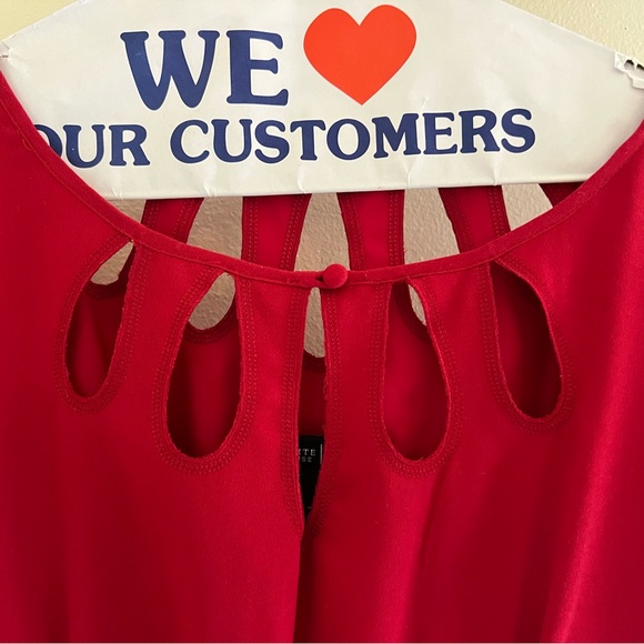 White House Black Market Red and White Dress Size 2 - Picture 5 of 9